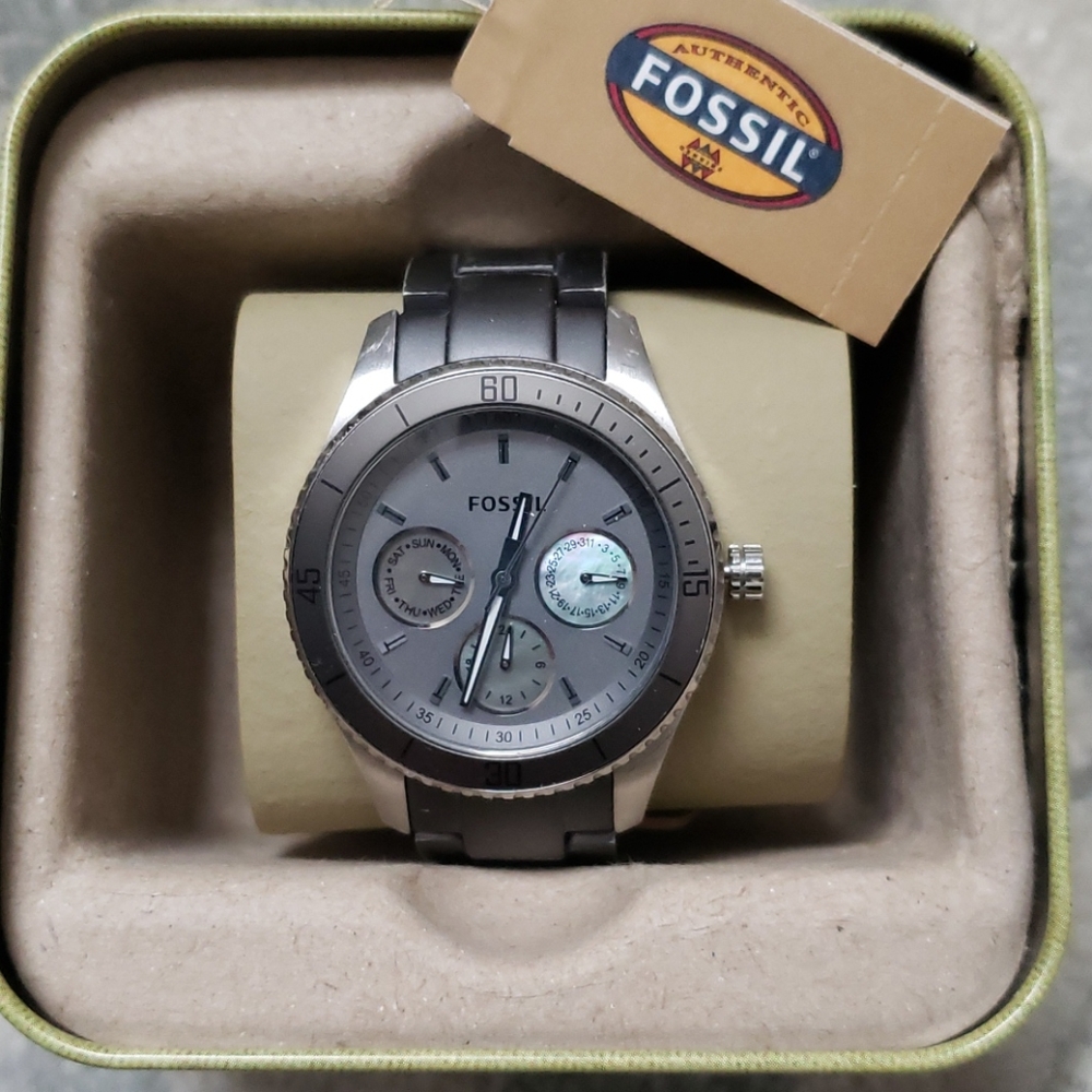 Fossil Stella Gray Aluminum and Steel Watch